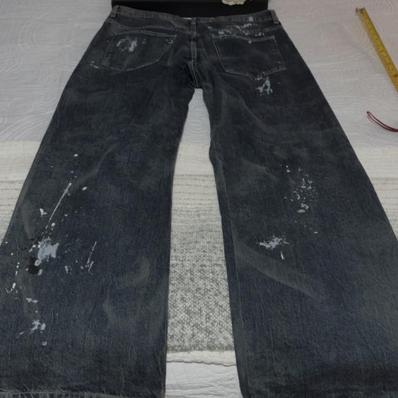 Zara TRF Paint Splatter Mid Rise Wide Leg Baggy Jeans - Picture 13 of 13